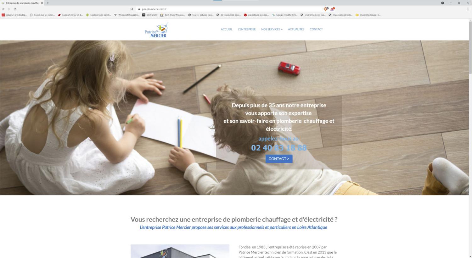 site web de l'entreprise de plomberie chauffage Patrice Mercier à Ancenis - Saint-Géréon