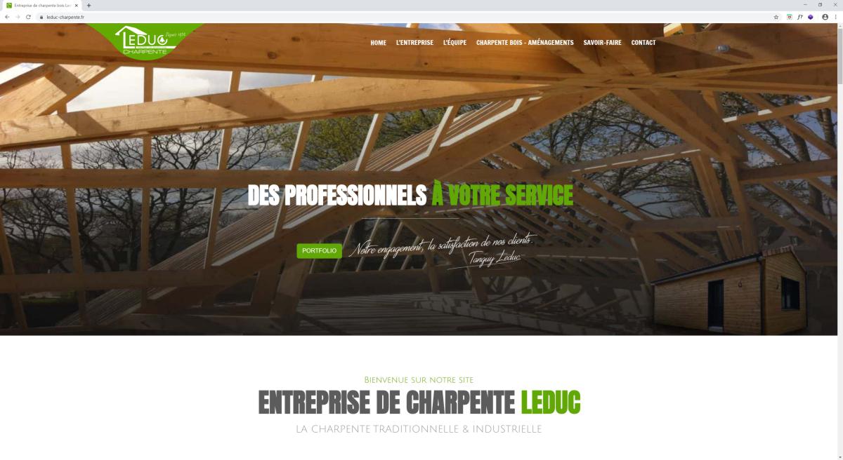 site web de l'entreprise Leduc Charpente à Ligné