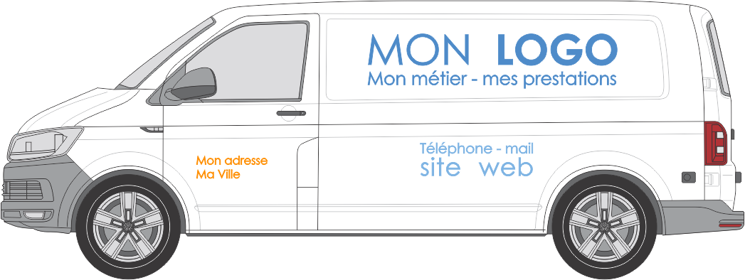 lettrage en vinyle adhésif sur véhicule utilitaire