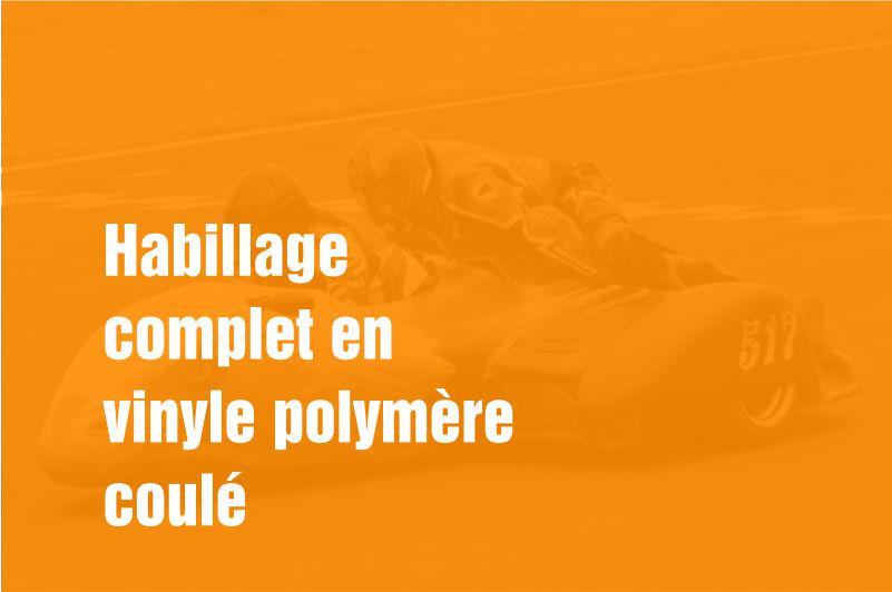 Habillage complet en vinyle polymère coulé pour véhicule de compétition